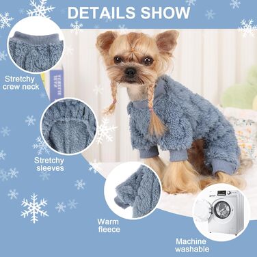Теплий плед-світшот для собак, блакитний. Плед-світшот для маленьких собак, тепла одяг для цуценят, хакі, дівчатка, хлопчики, чихуахуа