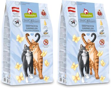 Беззерновий сухий корм для дорослих котів GranataPet DeliCatessen з морською рибою та креветками, 1800 г (набір 6х300 г)