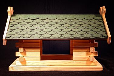 Велика зелена годівниця для птахів Vogelhaus, 44×37×27 см, дерев'яна, садова кормушка