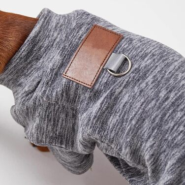 Теплий комбінезон для великих собак, флісовий светр для такс, тепла домашня одежда для собак, піжама, костюм з кільцем D (Сірий, M)