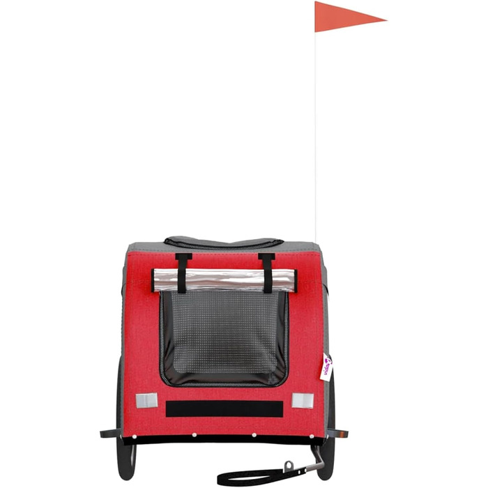 Причіп для велосипеда для собак, червоний та сірий, Oxford-Gewebe & Eisen, модель 93838