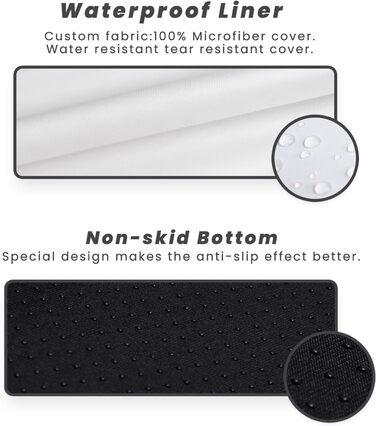 Ортопедичне ліжко для собак Laifug з ефектом пам'яті, велике, водонепроникне, сірий сланцевий колір, 127 x 92 x 23 см