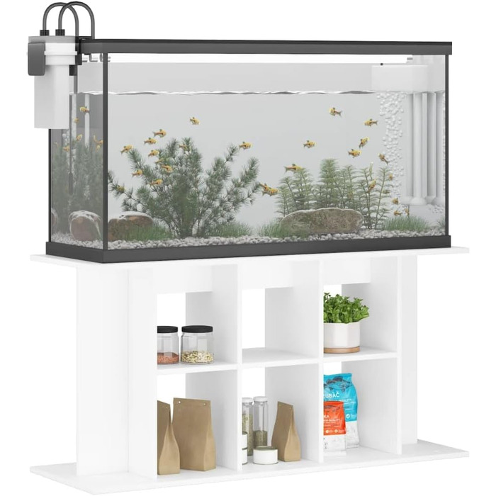 vidaXL Акваріумна тумба глянець білий 120x40x60 см ДСП