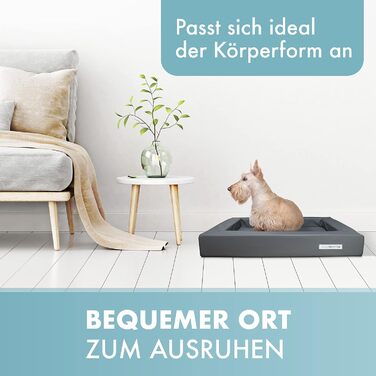 Ліжко для собак з віско-матрацом, миється - корзинка для собак, високоякісне собаче ліжко, ліжко для собак, що захищає суглоби, міцна собача підстилка, розмір L 110 x 90 см, коричневе