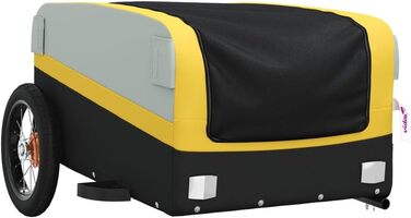 Причіп для собак Gecheer - чорно-жовтий, вантажопідйомність 30 кг, з прапором та відбивачами, 122 x 52.5 x 42.5 см