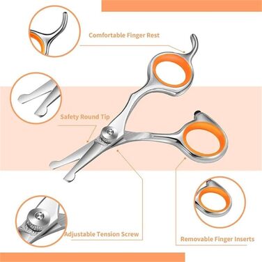 Професійний набір для грумінгу собак та котів: вигнуті ножиці, з нержавіючої сталі (13.5 см)