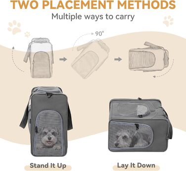 Транспортна сумка для собак та котів Petsfit 55x40x23 - переноска для тварин в літак, авто, поїзд (сірий)