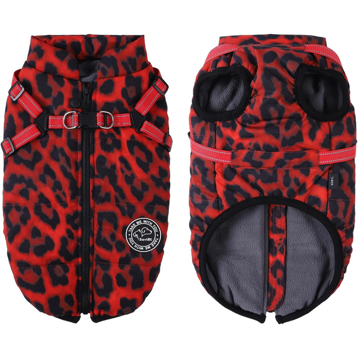 Теплий зимовий одяг для собак Avlot: червоний, розмір L, теплий флісовий одяг, водовідштовхуючий, для холодної погоди