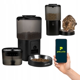 Автоматичний годувальник для тварин 4,5 л + фонтан-поїлка 2,5 л з Wi-Fi Peluvio Feast