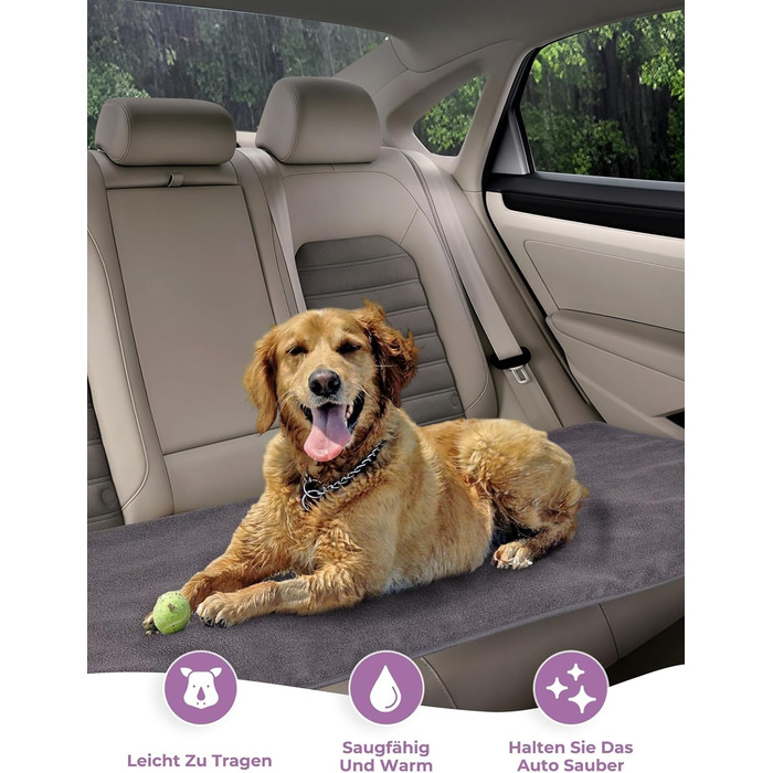 Рушник для собак Badeantel, з мікрофібри, швидковисихаючий, для великих, середніх та маленьких собак/котів (зелений, S, Сіре Носоріг)