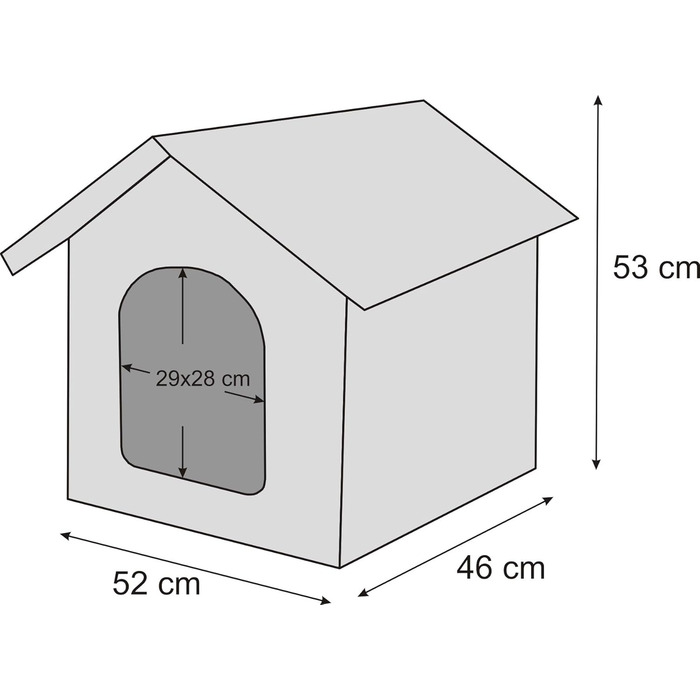 Будка для собак mittle L - 52x46x53 см, чорна, для собак