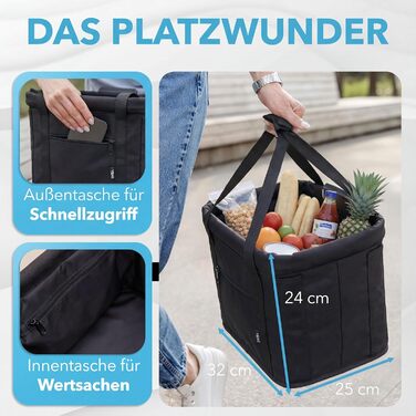 Фридбаг Кошик на кермо велосипеда KLICKfix [Сумісний з електровелосипедом] для жінок - чорна велосипедна сумка