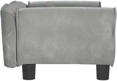 Лягушковий лежак для собак, м'який лежак для тварин, диван-софа для маленьких собак, лежанка для котів, світло-сірий велюр, 70 x 45 x 30 см