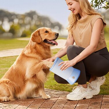 Електричний очищувач лап для собак – автоматичний мийник лап, перезаряджається, блакитний