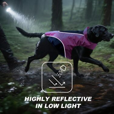 Дощовик для собак TSPRO Premium, червоний, водонепроникний, з світловідбиваючими смугами, для собак малих та середніх порід, розмір M (Обхват грудей 54-69 см, Обхват шиї 45-60 см, Довжина спини 39 см)