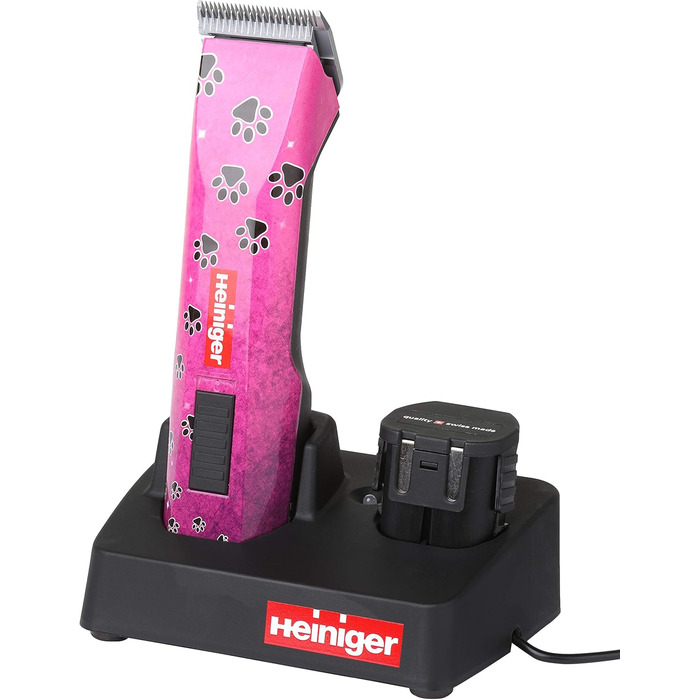 Машинка для стрижки Heiniger Saphir Pink SS з дротом і головкою №10, два акумулятори