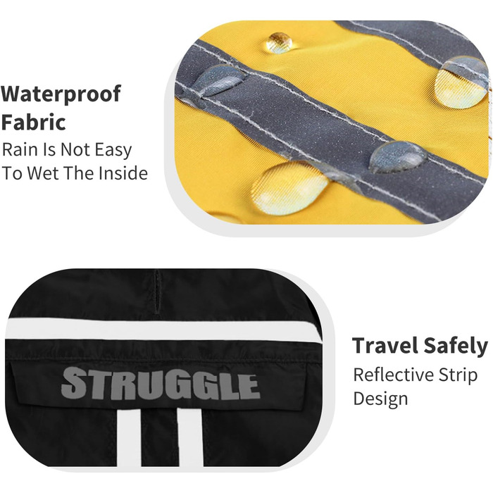 Дощовик для собак PETCUTE: водонепроникний дощовик з капюшоном для маленьких та великих собак, армійного кольору (S, жовтий)