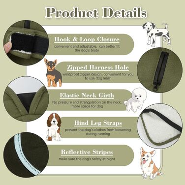 Зимовий теплий одяг для собак Kuoser: водонепроникний флісовий жилет з відбиваючими елементами, XS-3XL