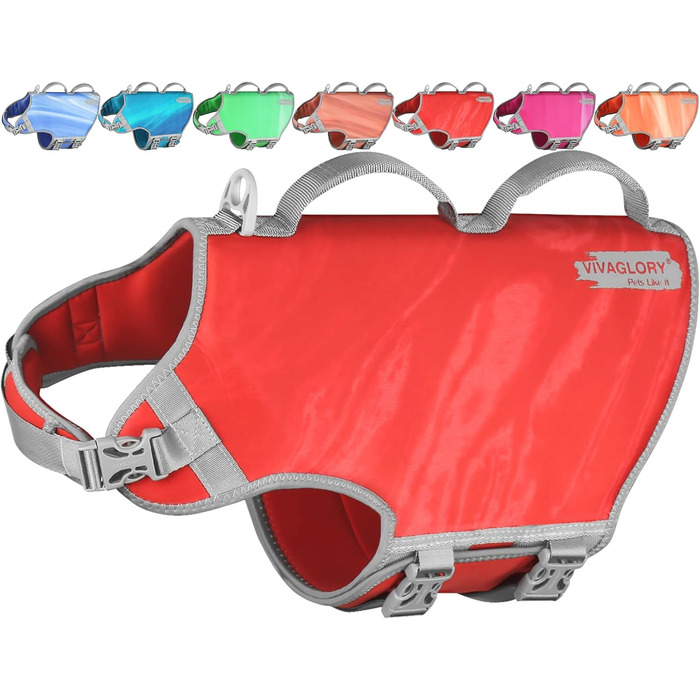 Жилет рятувальний для собак VIVAGLORY Neoprene, L, блакитний. Жилет рятувальний для собак, плаваючий жилет, допомога у плаванні