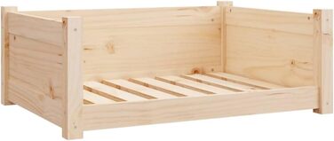 Собаче ліжко біле з масиву сосни, 75.5x55.5x28 см - VidaXL