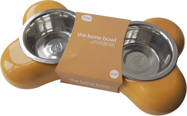 Миска для собак від Hing Designs - подвійна миска 'The Bone' (жовта)