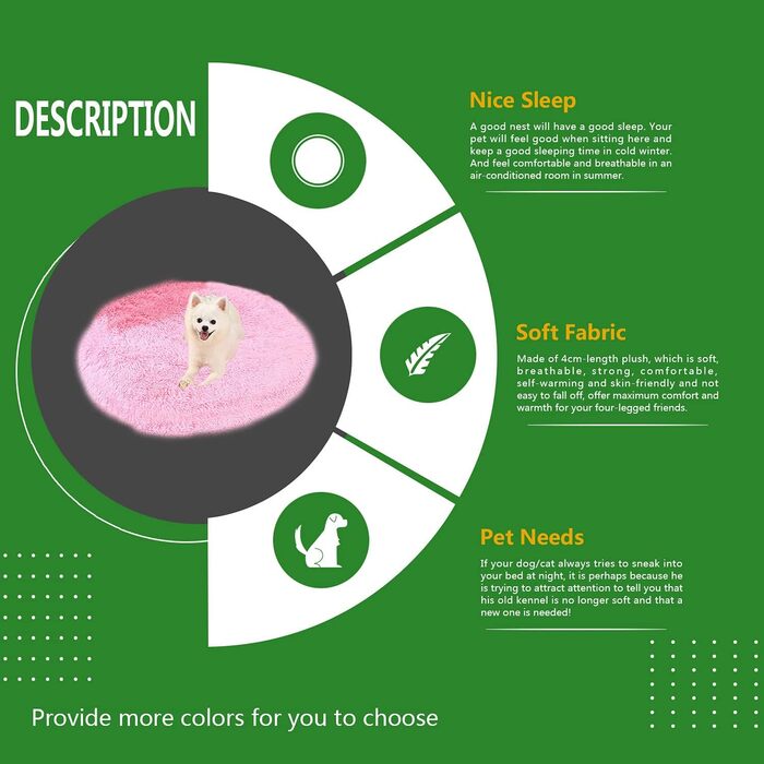 М'яка підстилка для собак та котів, лежанка з плюшу, круглий килимок для сну, 80 см (Верблюжий)