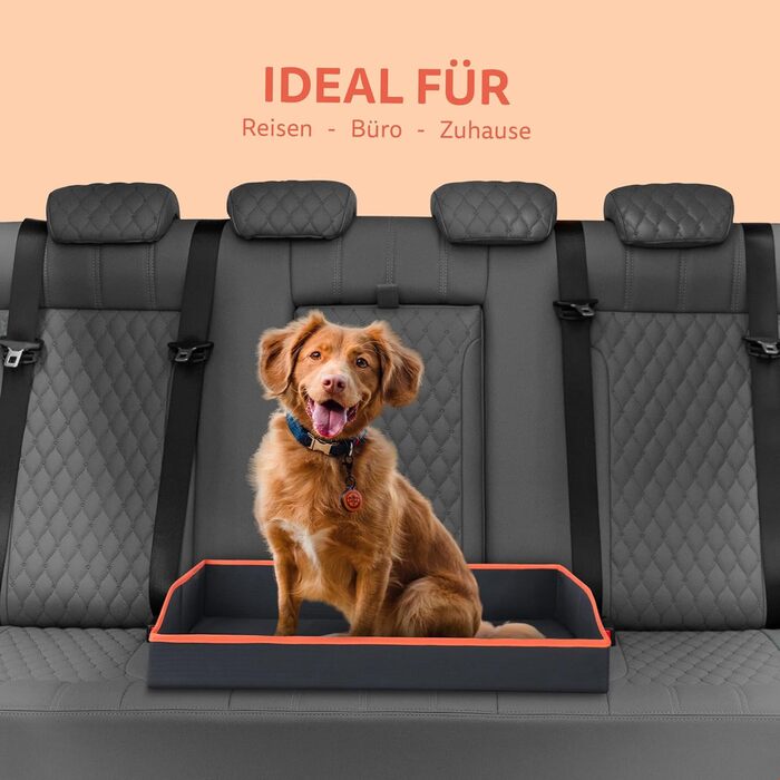 Портативне лежанка для собак та котів Bestlivings - оранжева (80x60 см) - розкладне, для подорожей, зі стабільним каркасом