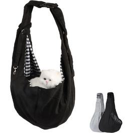 Сумка-слінг для тварин, переноска для котів та собак, регульована через плече, чорна