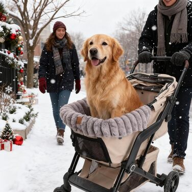 М'яка килимок для візка для дитини та домашніх тварин, теплий плюшевий, з магнітною застібкою, сірий