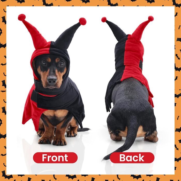 Костюм клоуна для собак Lelepet на Halloween, Cosplay, для свят, розмір M (XS, червоний)