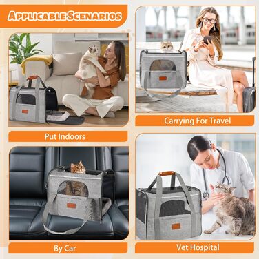 Транспортна сумка для кота/собаки Lociban, складана переноска для тварин до 7 кг, ідеальна для подорожей