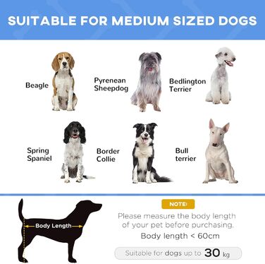 Підвищене ліжко для собак PawHut, охолоджуване, з переносною сумкою, металевий каркас, оксфордська тканина, висока щільність, 92 x 76 x 18 см, блакитне, L