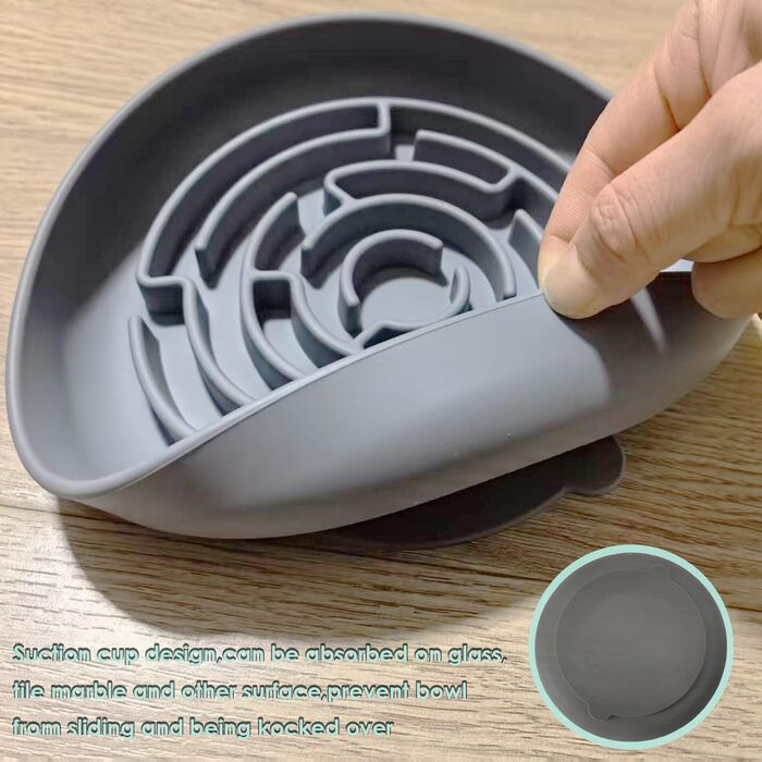 Повільний годівник для собак, миска з силікону з присоском, антизадушливий дизайн, підходить для малих та середніх собак (Бежевий)