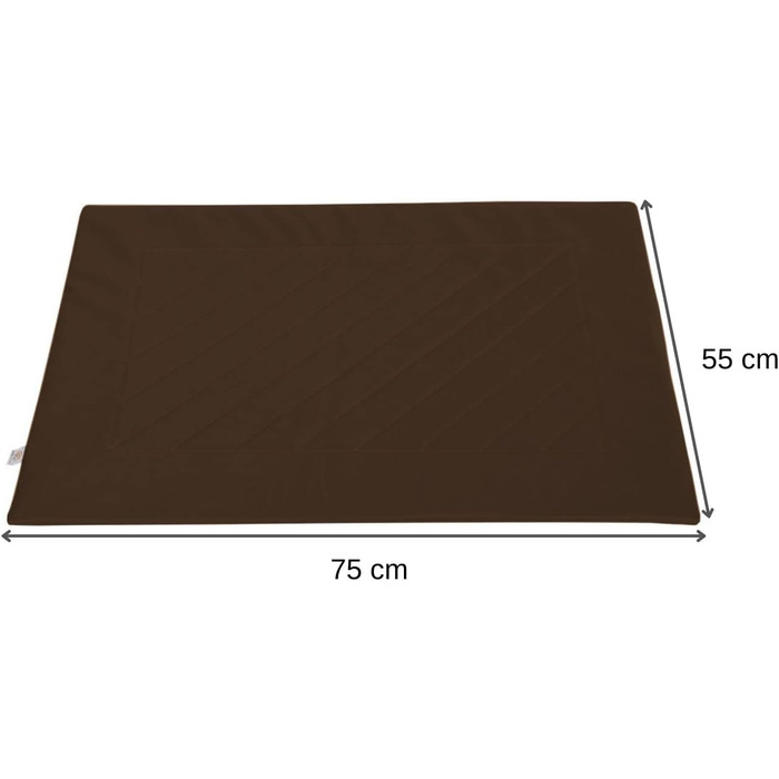 Килимок для собак BARRY & LUCY: лежанка, килимок для авто, водонепроникний, з штучної шкіри (55x75/75x55, коричневий)