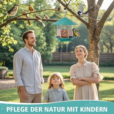 Будинок для пташиного корму Jieayhiu, підвісний, вологостійкий, з запобіжником від падіння, зелений