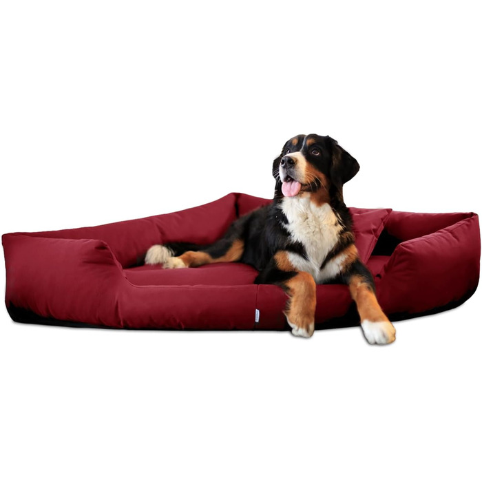 Ортопедичне ліжко для собак Tierlando® Trivia, 80x80 см, темно-червоне, з віско-матрацом