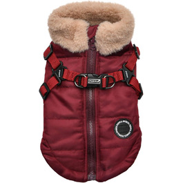 Пупа - теплий зимовий одяг для собак (XL) - Доннаван - тепла та комфортна куртка для собак, винно-червоного кольору