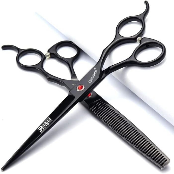 Набір професійних ножиць для грумінгу тварин 7 дюймів (3 шт.) з японської сталі 440C (фіолетовий)