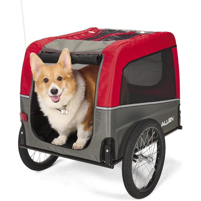 Причіп для велосипеда для собак Deluxe Getaway Solids M, червоний – для прогулянок