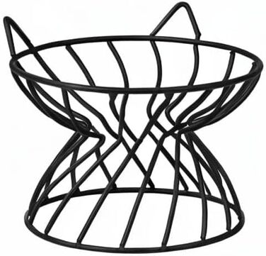 Набори мисок для котів з кераміки Katzennäpfe - 6 шт. Миски для корму для котів у яскравому стилі, широкі, плоскі, зручні для вусів - підходять для мікрохвильової печі та мийки - 250 мл (чорний підставник)