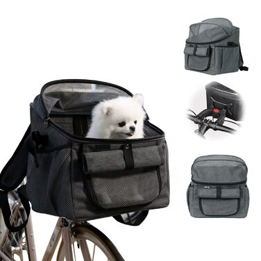Фаркоп для велосипеда, кошик для собак, передній кошик для собак, кошик для собак з сіткою, складний велосипедний кошик для маленьких та середніх собак і котів