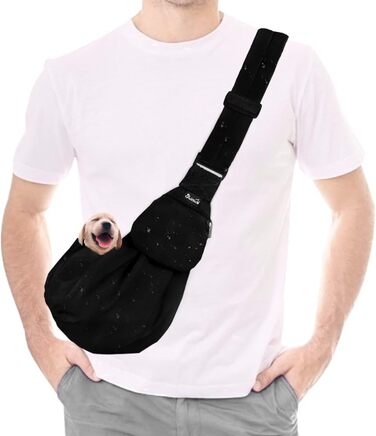 Сумка-переноска для собак SlowTon, чорна водонепроникна, L (для собак 4,5-7,2 кг)