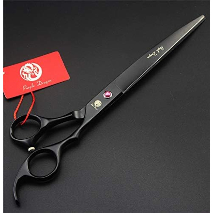Професійна фенувальна ножиця для тварин Purple Dragon, 20.3 см (1 пряма, 1 розріджувальна, 2 вигнуті)