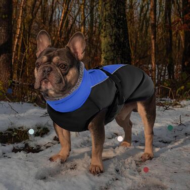 Зимовий теплий куртка для собак IECOii з флісу, водонепроникний, з регулюванням, для маленьких, середніх та великих собак