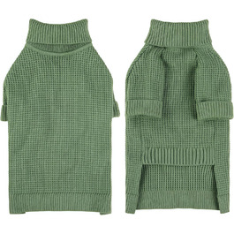 Зелений теплий зимовий пуловер для собак Konvinit, для чихуахуа, такси, бульдога, малих та середніх порід