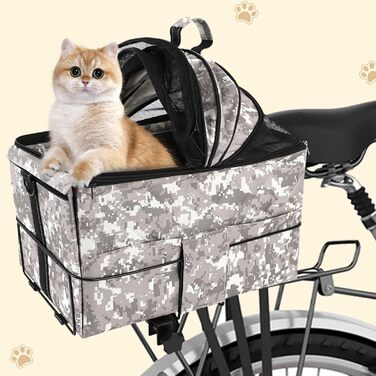 Корзина для собак LYXXJRYBHD на велосипед, задня, для маленьких собак та котів з сіткою, вентильована, подвійна