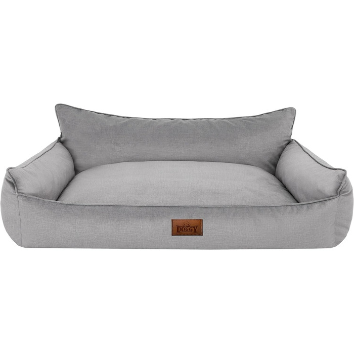 Крісло-ліжко для собак, ліжко для домашніх тварин, м'яке ліжко для собак, ліжко-матрац для собак, ліжко-софа для собак, XXL, 106 x 80 см, бежевий, екологічний льон