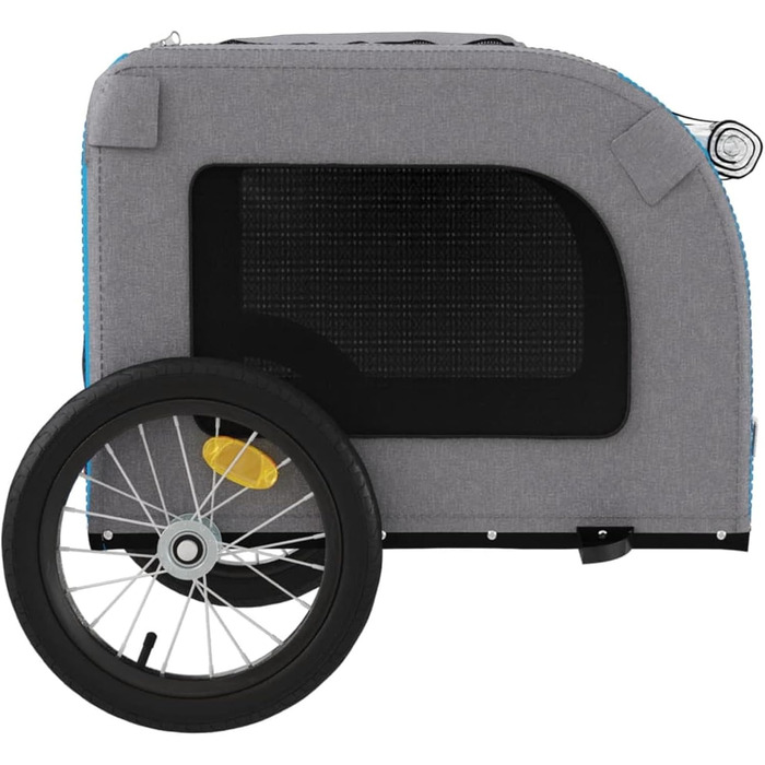 Фургон для собак Gecheer - причіп для велосипеда, переноска для собак, 45 кг, сірий оксфорд, блакитний