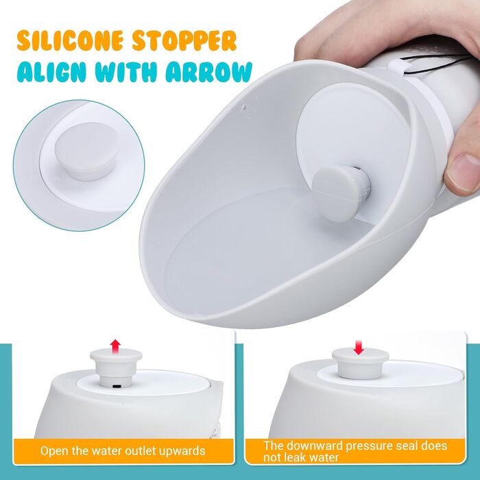 Складана пляшка для води для собак Milisten: 550 мл, м'який силікон, не протікає, для подорожей, цуценят, прогулянок, хатніх тварин, пікніків, кемпінгу (світло-сірий)