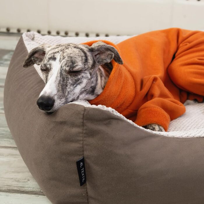 М'яке ліжко для собак Teo 80x60 см, знімний чохол, коричнево-бежеве, 80 x 60 x 20 см